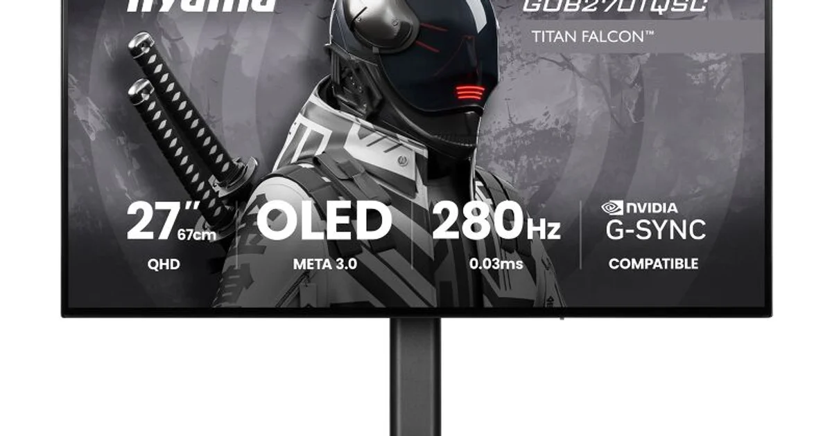 iiyama's first OLED goes straight for value with 1440p, 280Hz and prices as low as £299