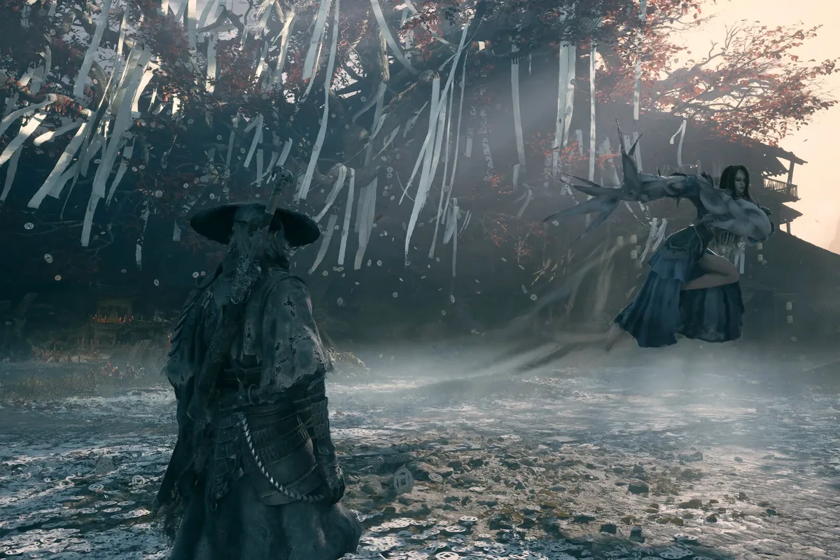 Environnement de Phantom Blade Zero montrant les détails des personnages et des effets